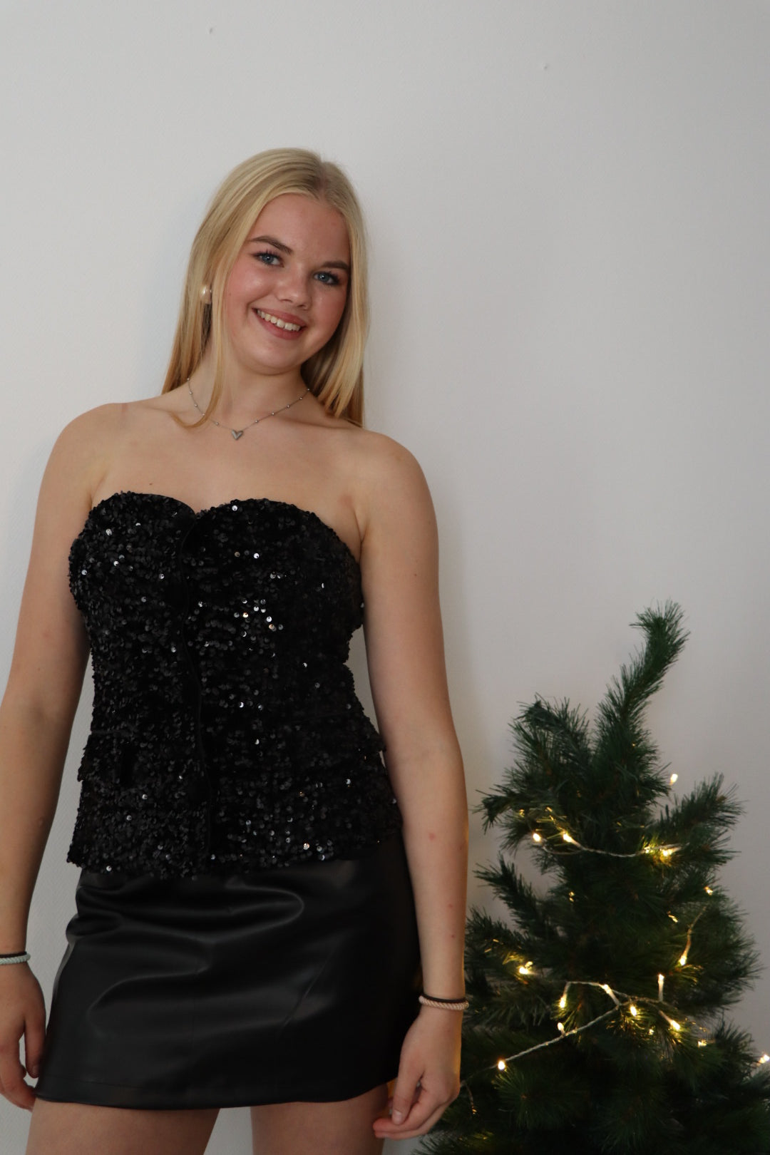 Mouwloze top met pailletten