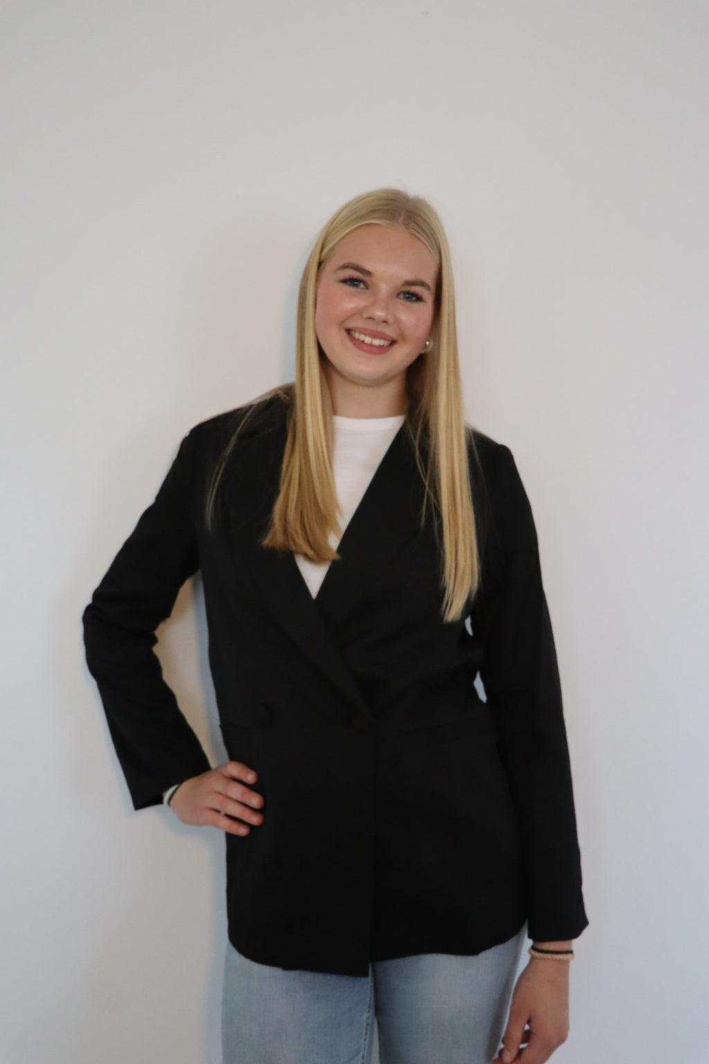 Blazer met dubbele knoopsluiting en getailleerde pasvorm