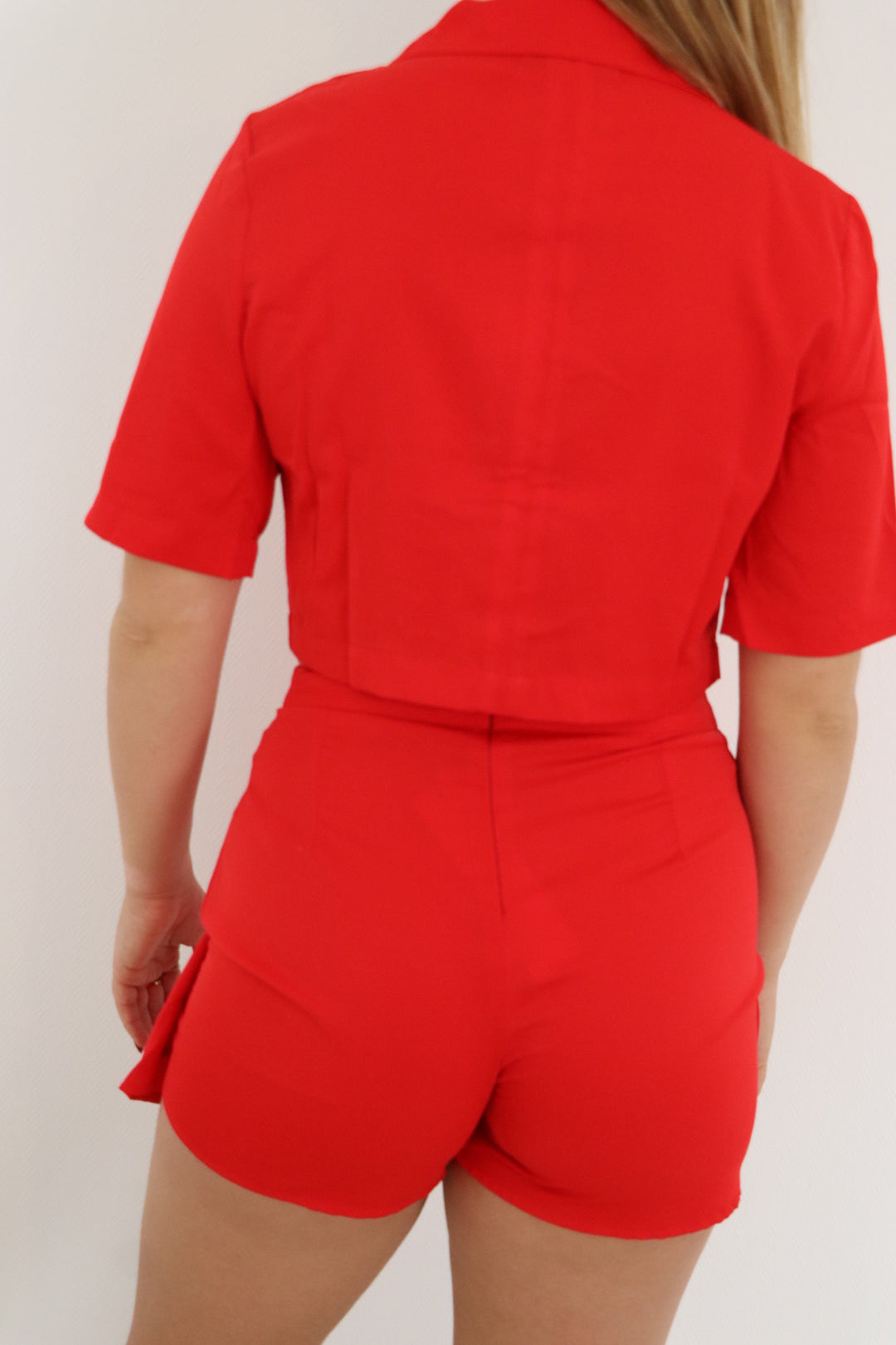 Sportieve minirok met plooien Rood