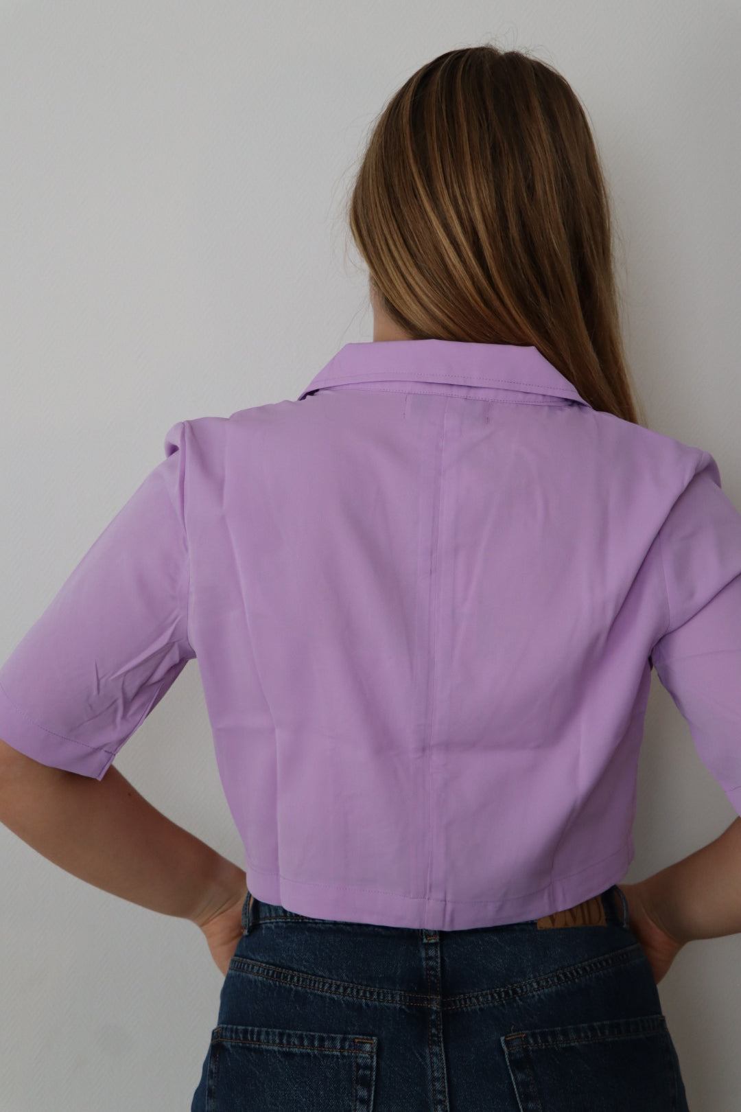 Cropped blazer met stijlvolle uitstraling Paars