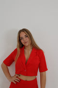 Cropped blazer met stijlvolle uitstraling Rood