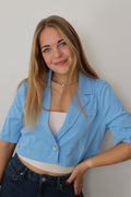 Cropped blazer met stijlvolle uitstraling Blauw