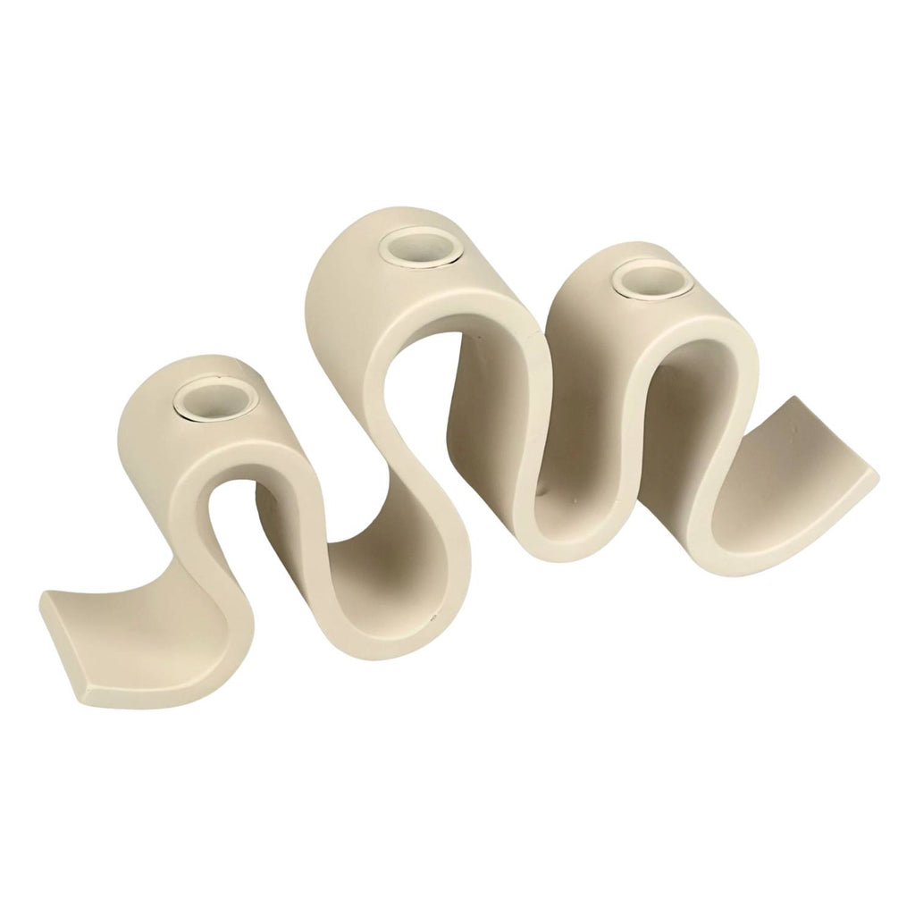 Kandelaar Wave – 29x6x14cm – creme