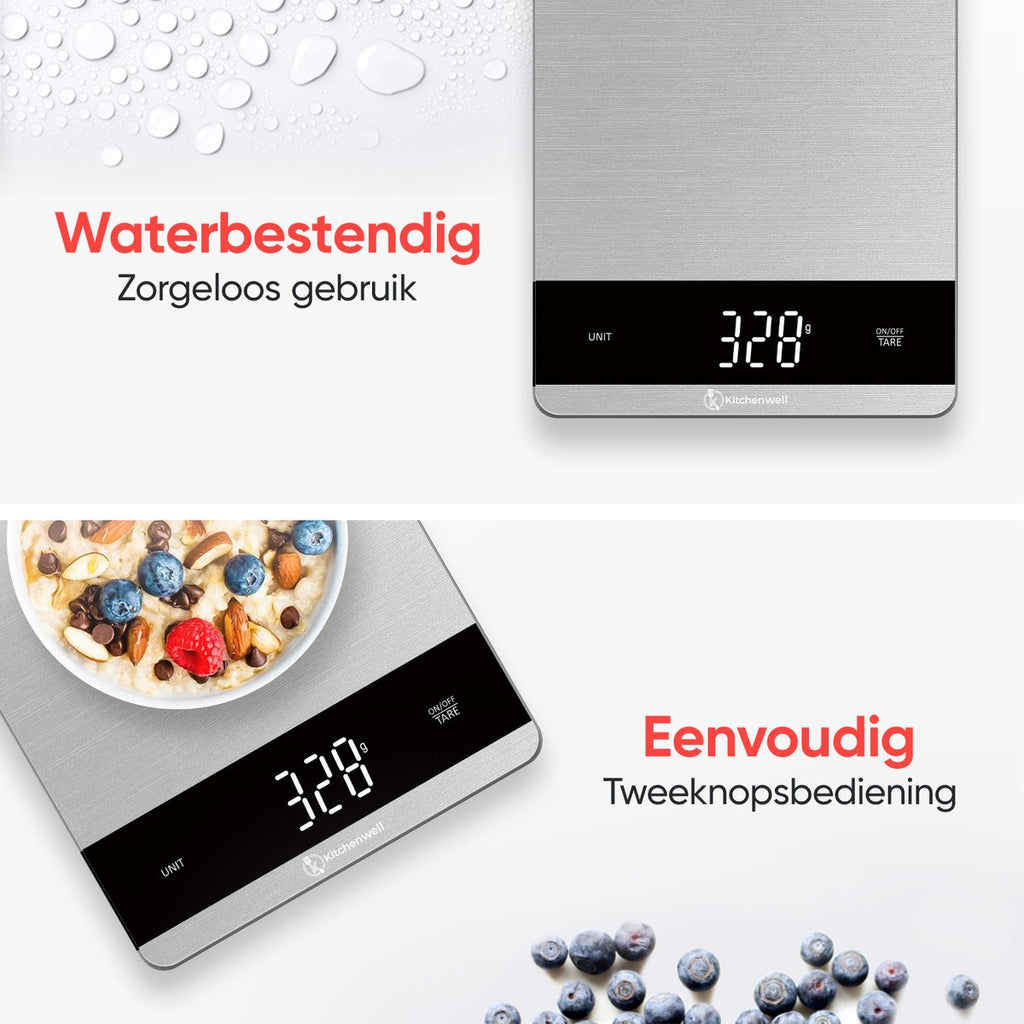 Kitchenwell – Keukenweegschaal max. 10 kg, 5 g