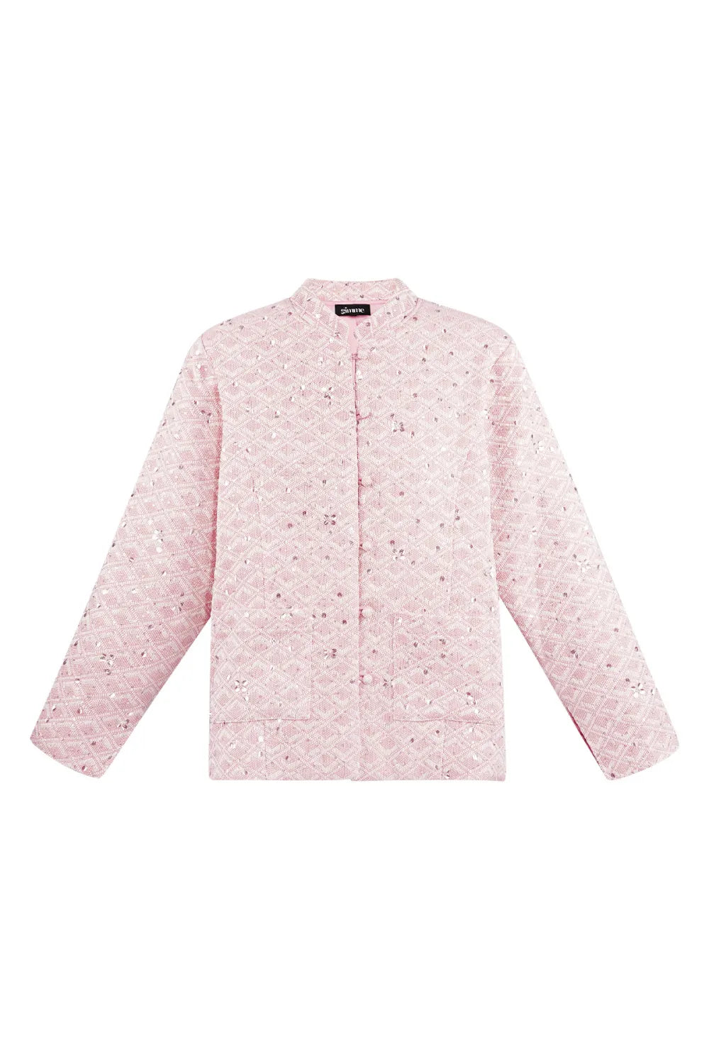 Roze jasje met geborduurd patroon